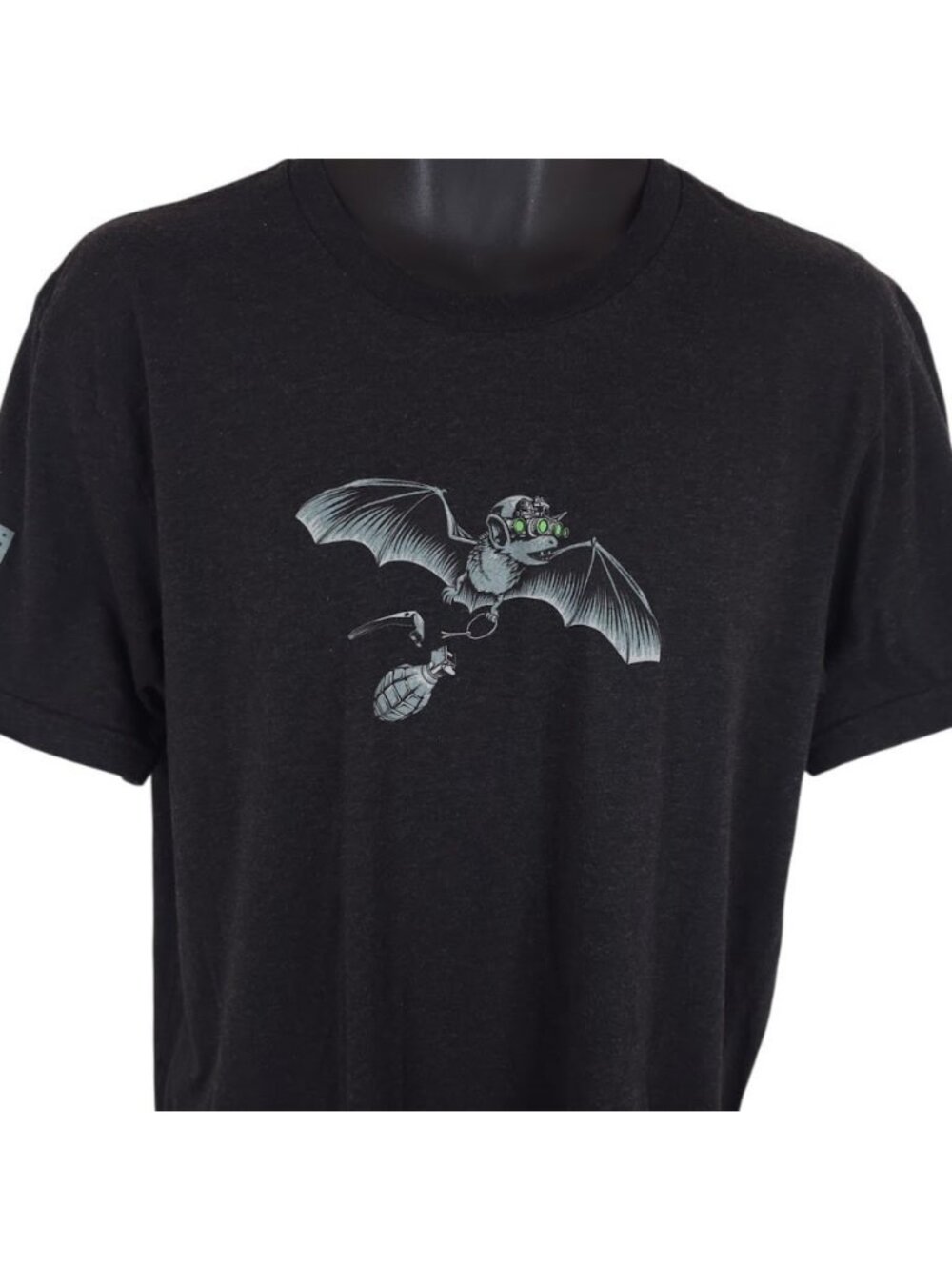 Tactical Bat T Shirt Mens Size Large Black Night Vision Goggles Grenade Drop